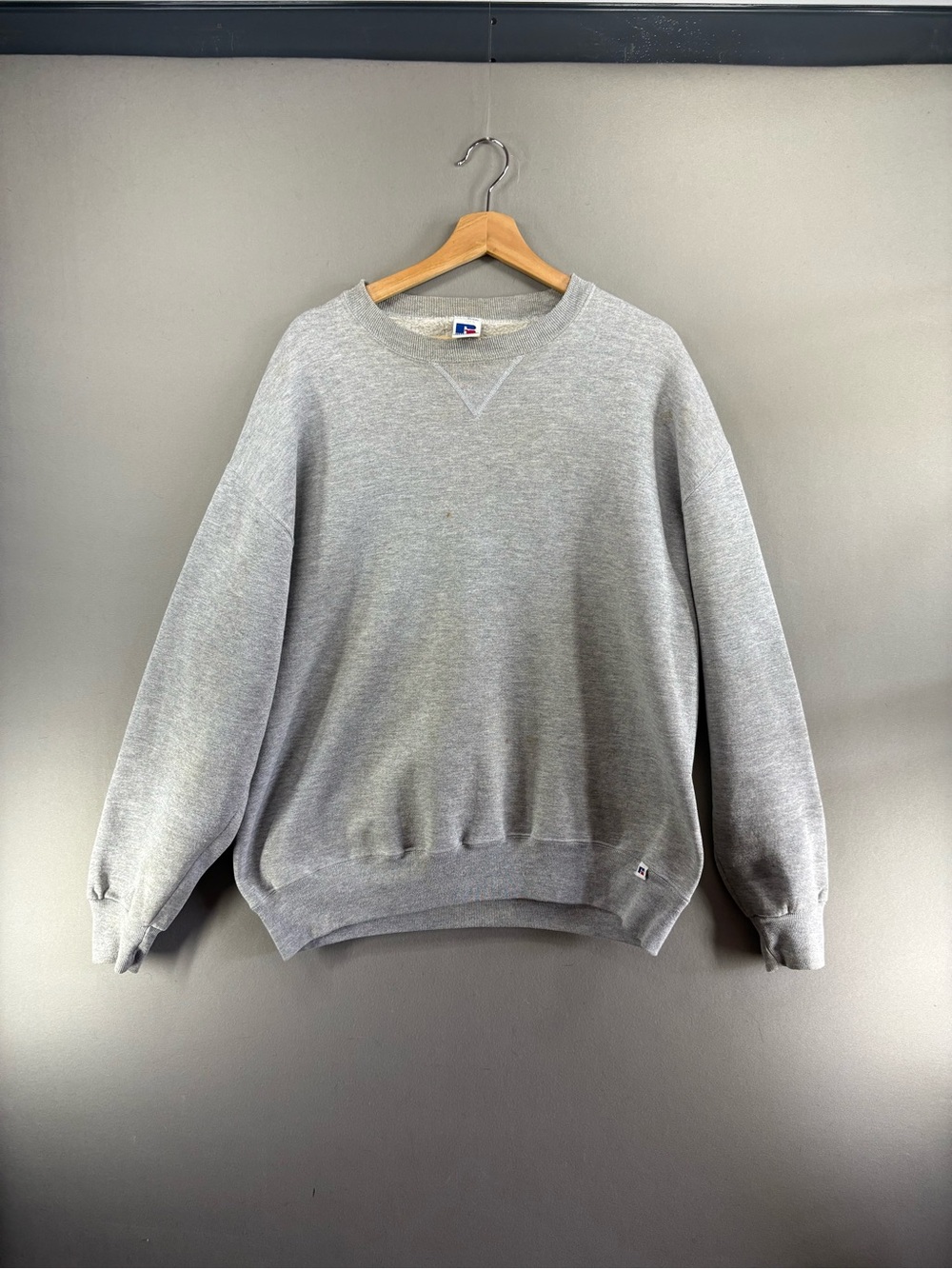 Vtg 90s Russell Athletic Crewneck Sweatshirt Mens XL Heather Gray Blank USA